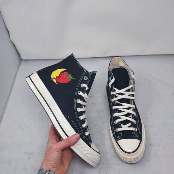 CONVERSE SKY HIGH FARM BLACK STRAWBERRY MOON HIGH TOP SNEAKER - Picture 1 of 9
